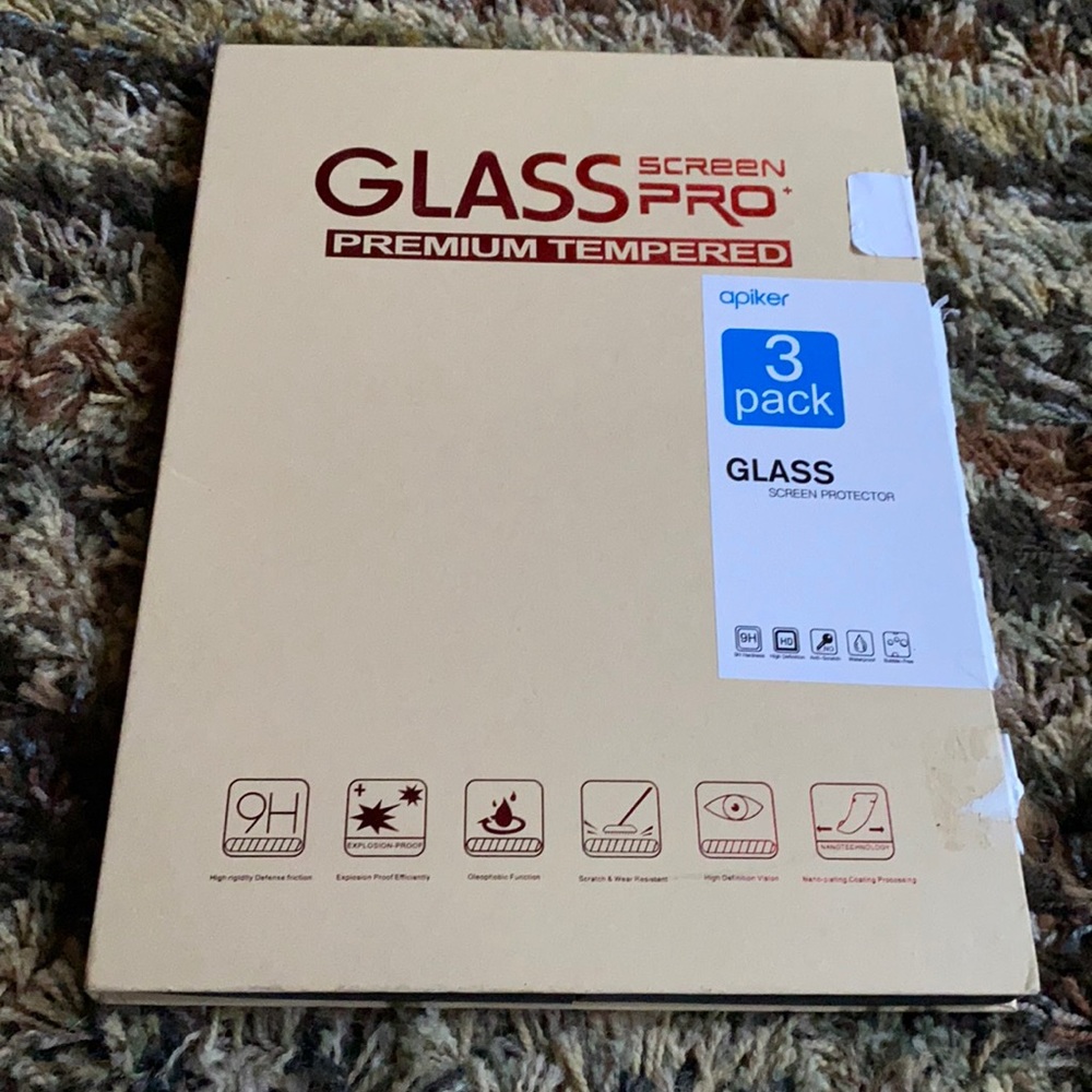 Apiker 3 Pack Glass Screen Pro Premium Tempered